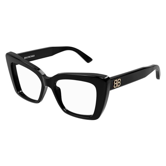 New Authentic  BALENCIAGA Everyday Black Cat Eye BB0297O 001 Glasses Women - Picture 1 of 4